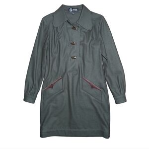 Sretsis By Pim Sukhahuta Green Long Sleeve Wool Dress Size 4
